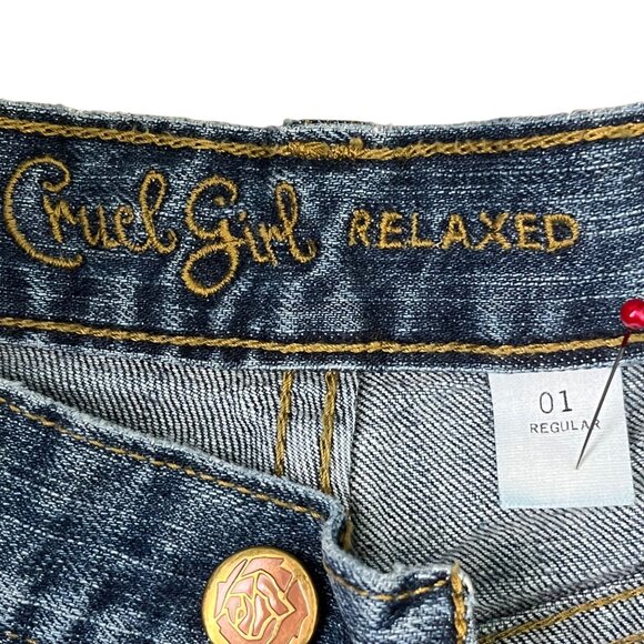 Cruel Girl Dekota Womens Relaxed Bootcut Jeans Sz 1 Reg High-Rise Stretch Denim - Picture 7 of 9
